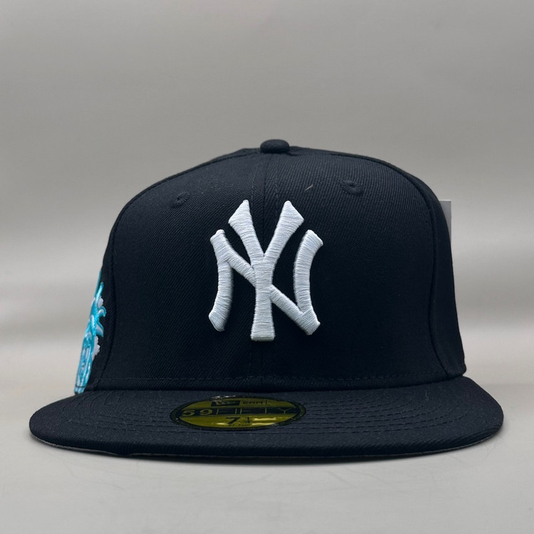 کلاه کپ بک فیت مشکی NY مدل مسیح آبی